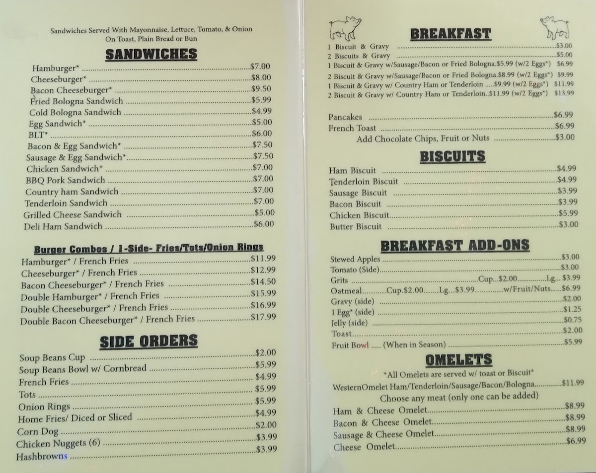 Menu Betty's Stockyard Cafe-1
