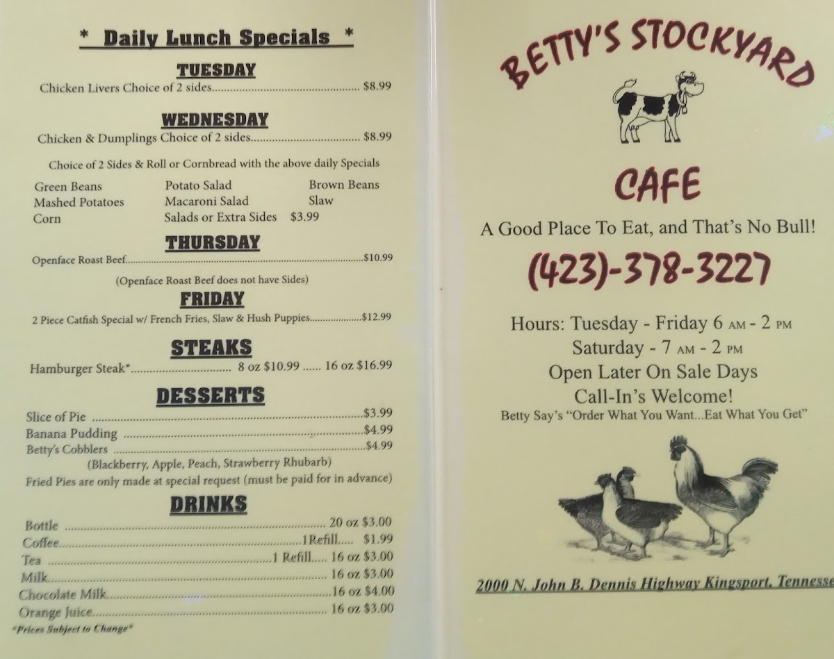 Menu Betty's Stockyard Cafe-5