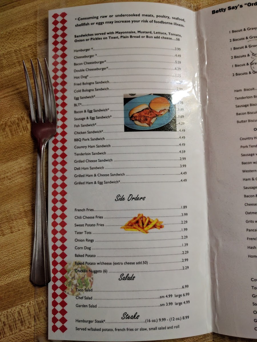 Menu Betty's Stockyard Cafe-7