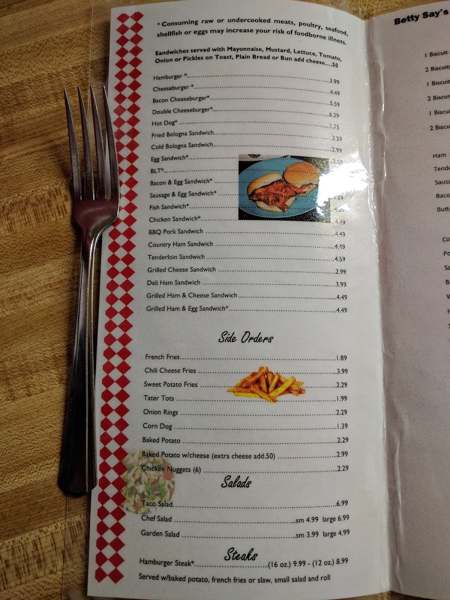 Menu Betty's Stockyard Cafe-9